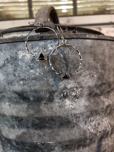 Triangle Hammered Hoop Earring