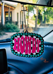 Checkered Howdy Car Air Freshner