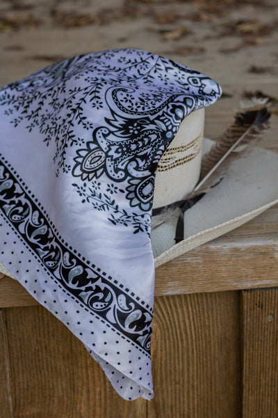 White Paisley Wild Rag