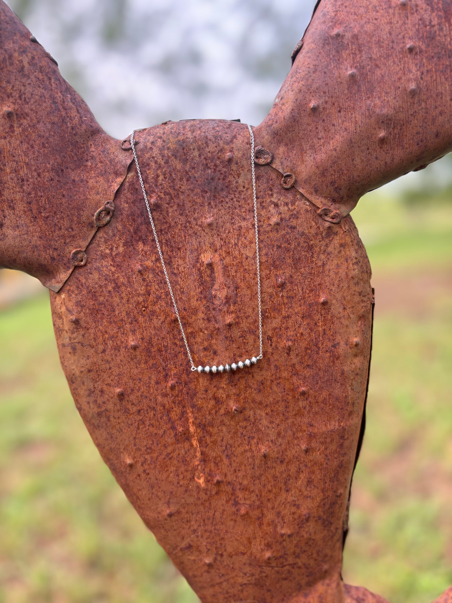 Dainty 3MM with Navajo Disk Necklace