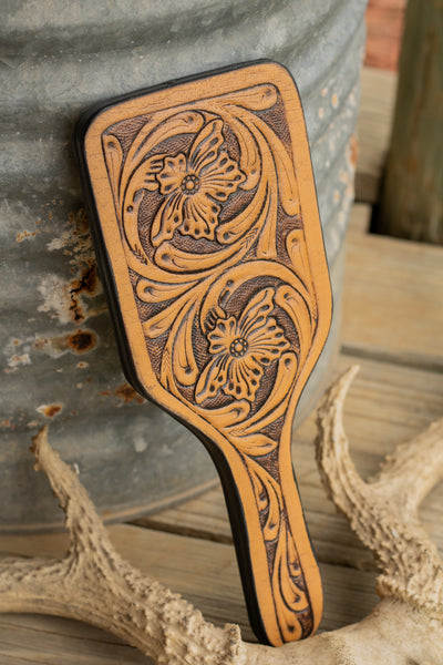 Tooled Leather Mirror