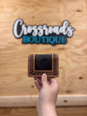 Bi-Fold Basket Weave CC Wallet