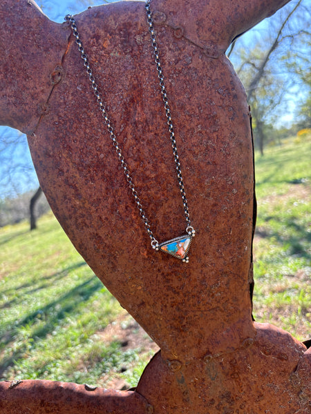 Offset Triangle Stone Necklace