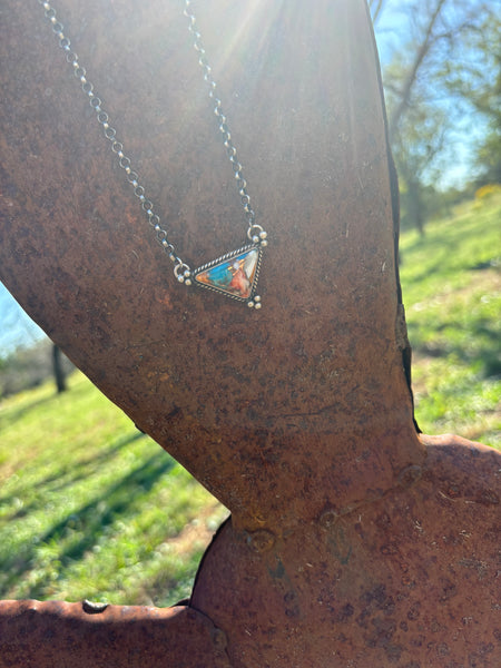 Offset Triangle Stone Necklace