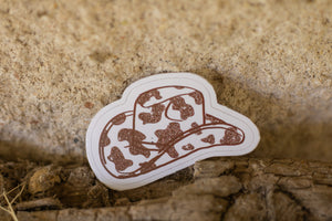 Cow Print Cowboy Hat/Desert Scene Sticker Duo
