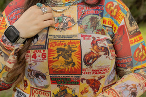 Kicking Rodeo Collage Mesh Top