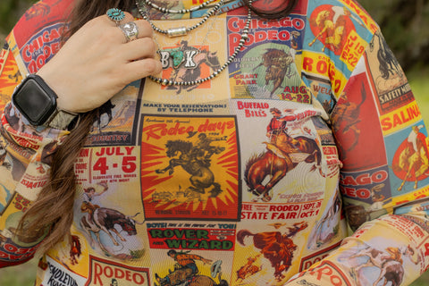 Kicking Rodeo Collage Mesh Top