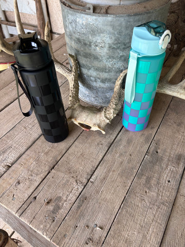 Checkered Water Bottle