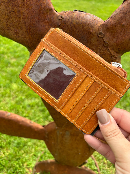 Tooled Leather Zipper Wallet