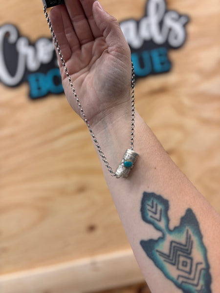XLarge Horse Pill Necklace with Turquoise