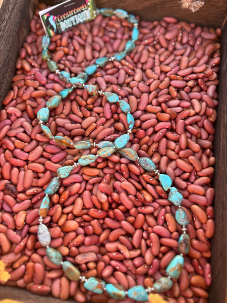 XLong Turquoise Nugget Necklace