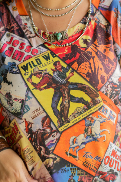 Western Collage Printed Sleeveless Tank Top