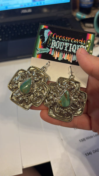 Tibet Fat Cross Earrings