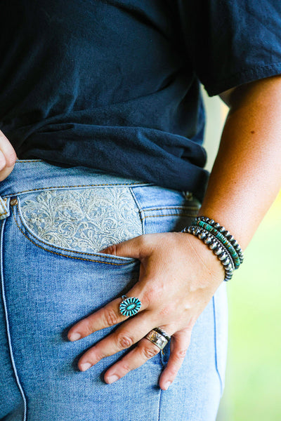 Kreek Embroidered Cuffed Jeans