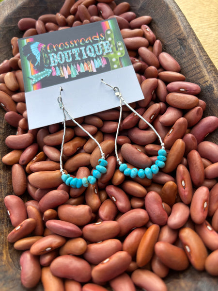 Liquid Silver & Blue Nugget Earrings