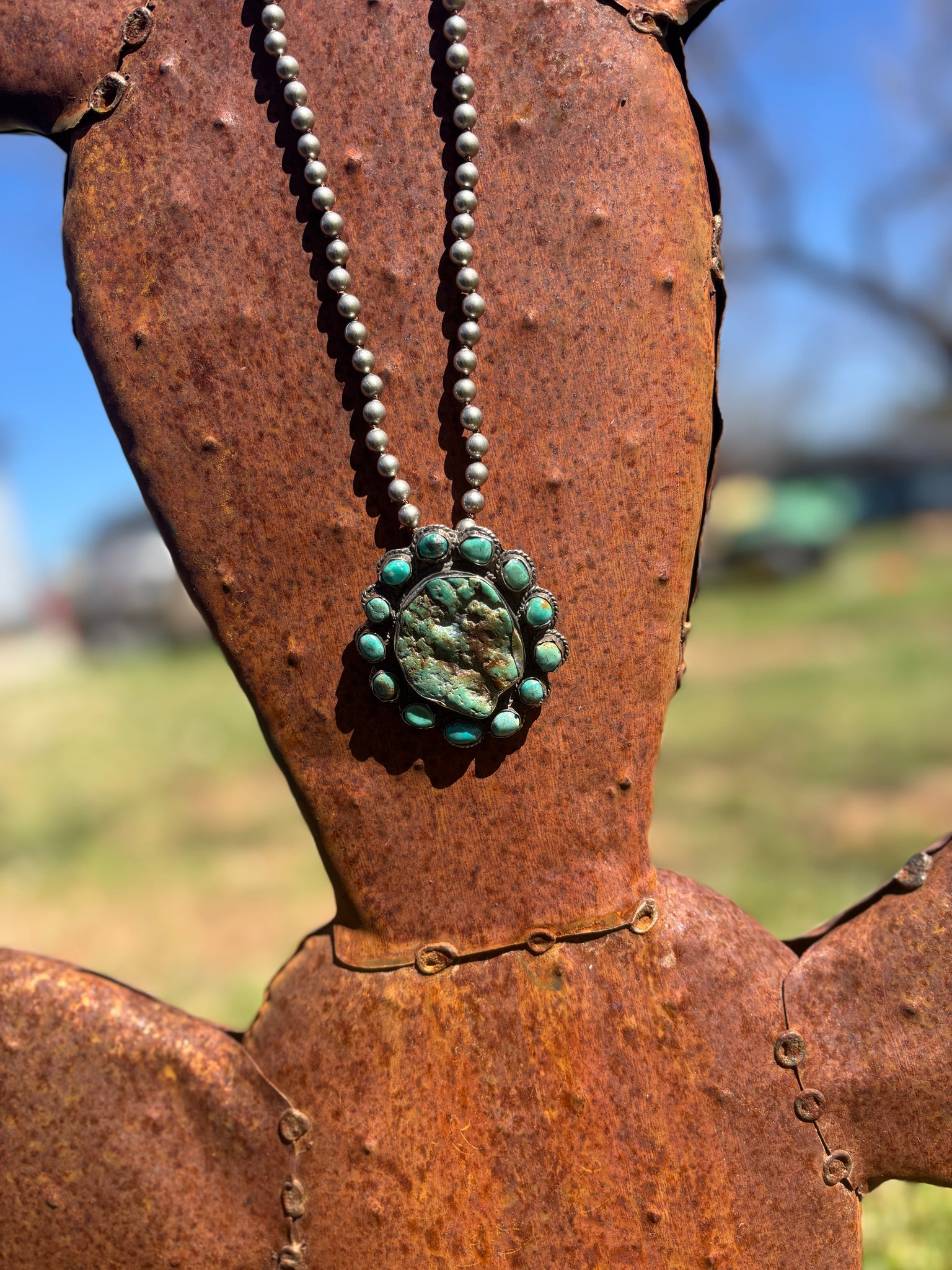 Tibet Turquoise Large Stone Necklace