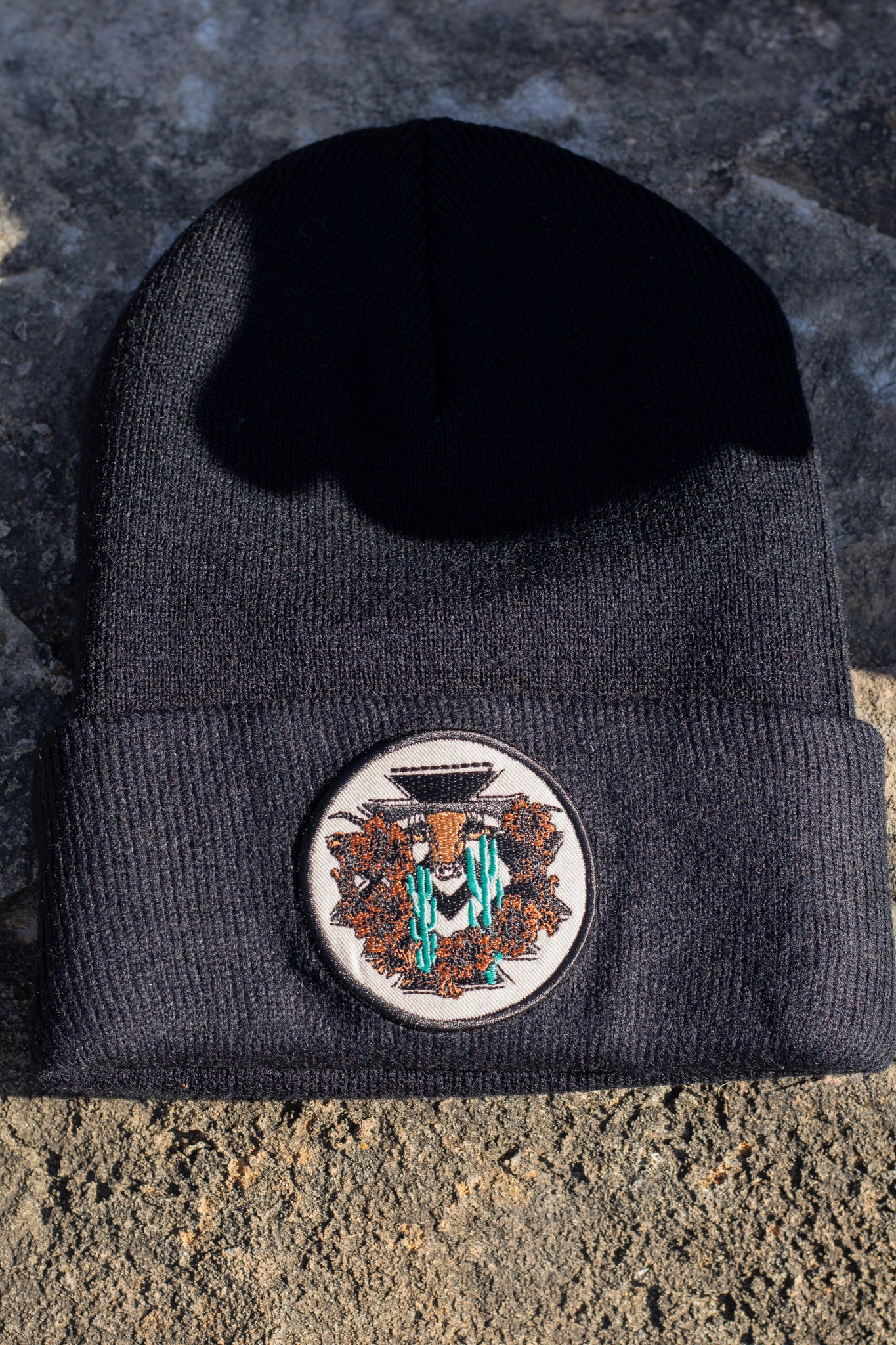 Black Longhorn Beanie