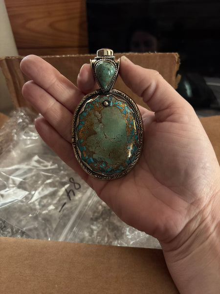 Large Tibet Turquoise Pendant