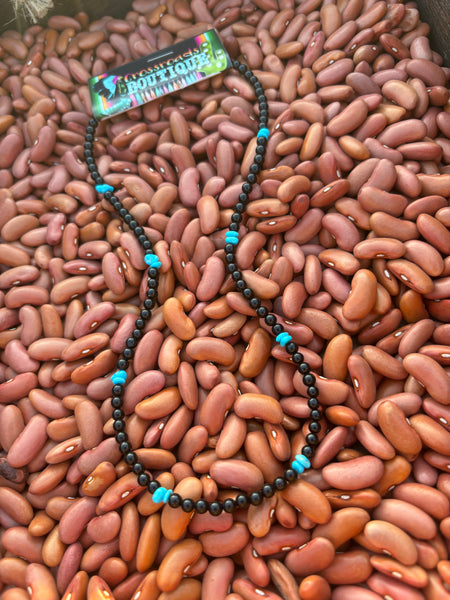 Onyx & Turquoise Beaded Necklace