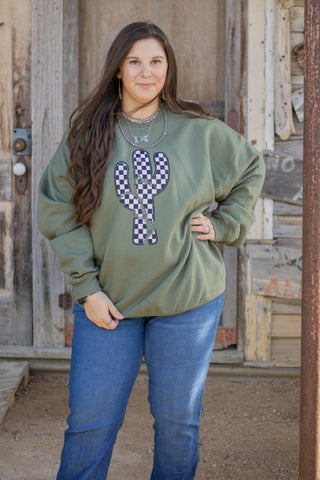 Grunge Distressed Cactus Sweatshirt