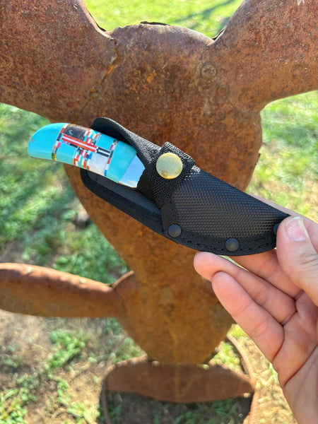 Large Turquoise Straight Blade Knife