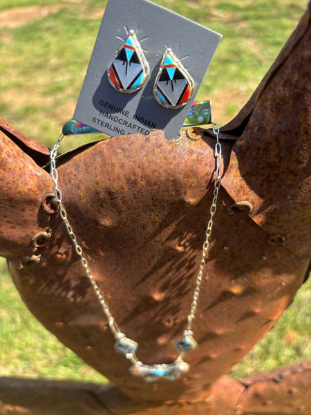 Carol Niha Zuni Multi Stone Necklace & Earrings