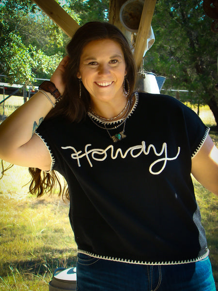 Black Howdy Sleeveless Sweater