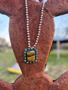 Tibet Bumble Bee & Genuine Turquoise Necklace