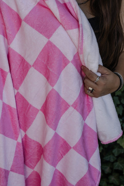 Pink Checkered Blanket