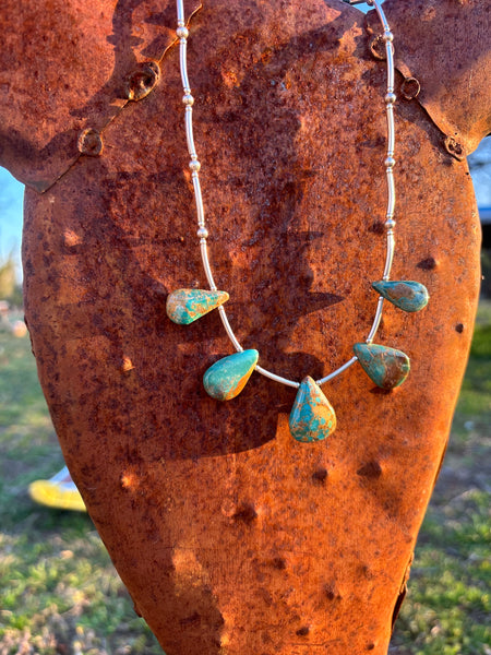 5 Stone Teardrop Necklace