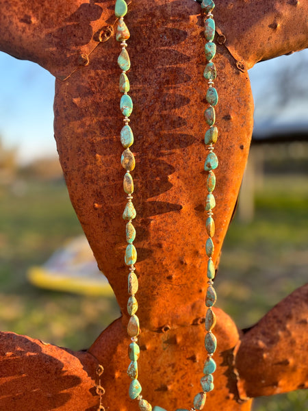XLong Turquoise Nugget Necklace
