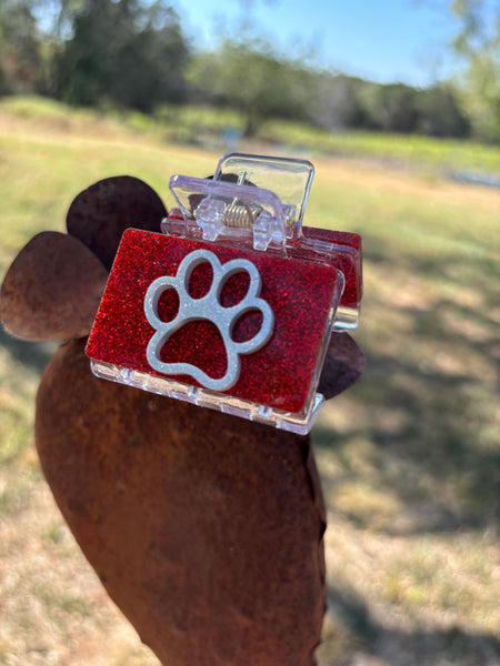 Pawprint Small Acrylic Claw Clip