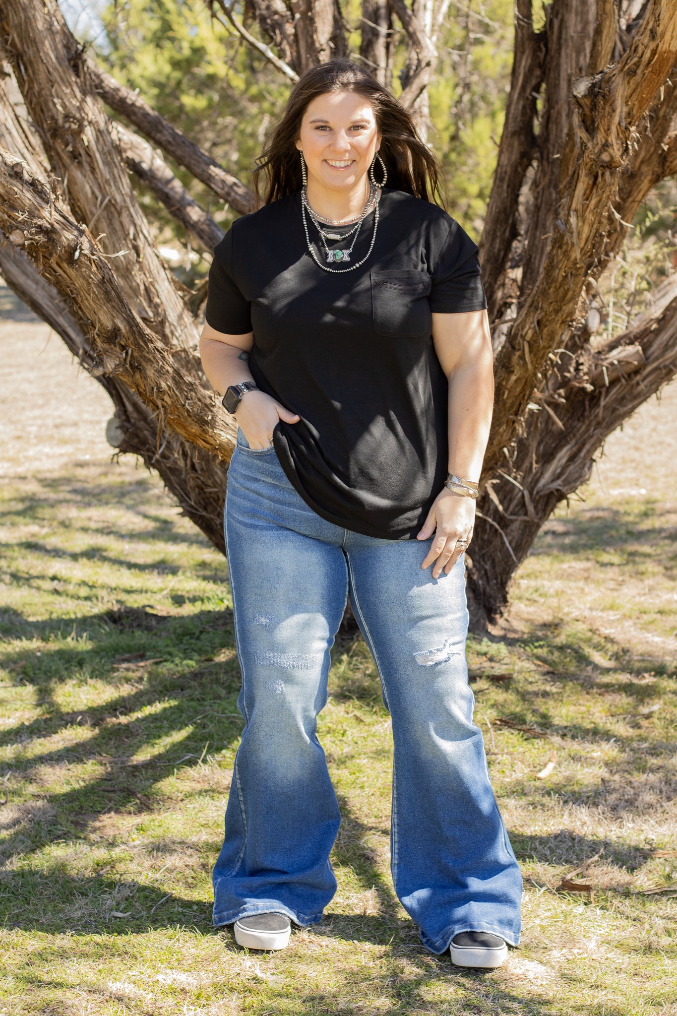 High Rise Slim Flare Jeans