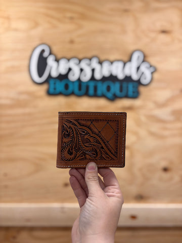 Bi-Fold Diamond Tooled Wallet