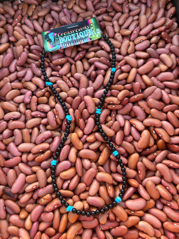 Onyx & Turquoise Beaded Necklace