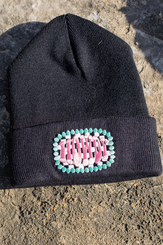 Black Checkered Howdy Beanie