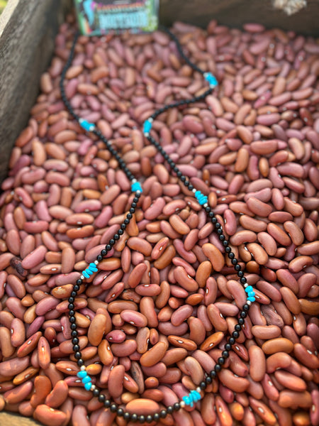 Onyx & Turquoise Beaded Necklace