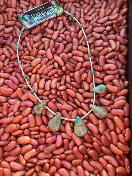 5 Stone Teardrop Necklace