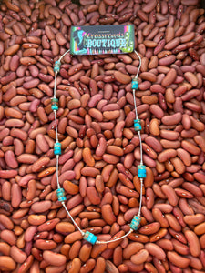 Liquid Silver & Turquoise Heishi Necklace