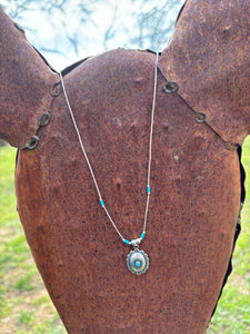 Turquoise Concho Necklace