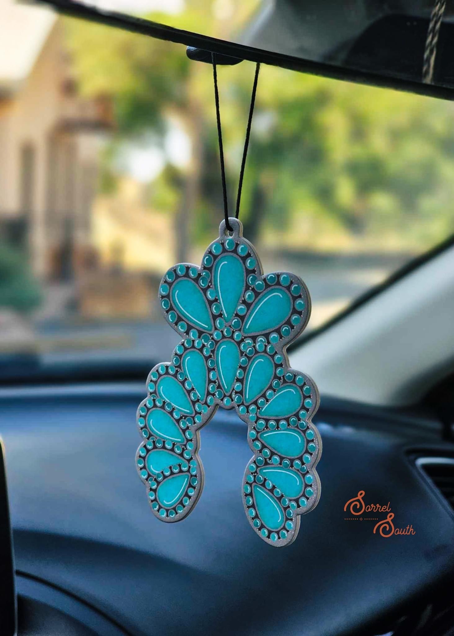 Turquoise Squash Blossom Car Air Freshner