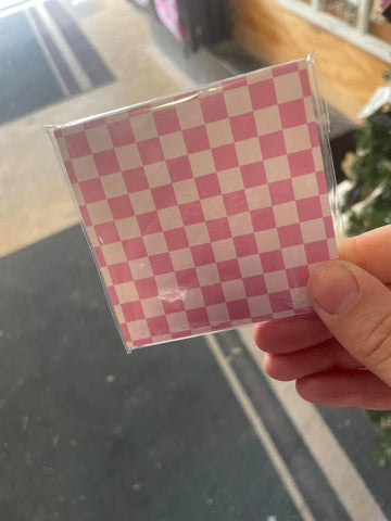 Pink Checkered Sticky Notes